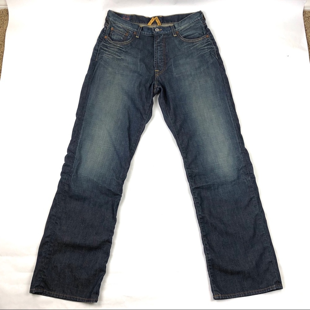 LUCKY BRAND Mens Dungaree Distressed Denim Jeans